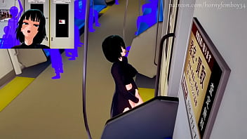 Preview 2 of Dirty Family Movies - Horny Fubuki masturbates in the train (One Punch Man)
