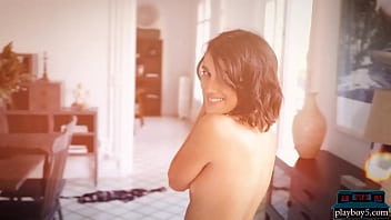 Preview 2 of Mom Catches Teen - Petite and natural brunette teen model Ana Maria showing off her hot body