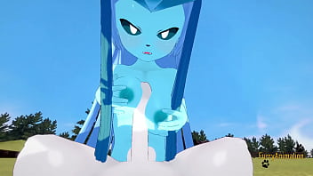 Preview 2 of Telugu Teachers Student Xnxx - Pokemon Hentai Furry Yiff 3D - POV Glaceon boobjob and fucked with creampie by Cinderace