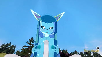 Preview 3 of Telugu Teachers Student Xnxx - Pokemon Hentai Furry Yiff 3D - POV Glaceon boobjob and fucked with creampie by Cinderace