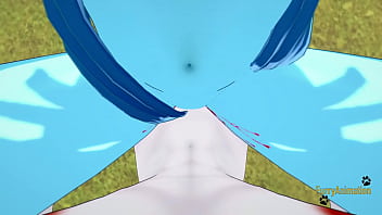 Preview 4 of Telugu Teachers Student Xnxx - Pokemon Hentai Furry Yiff 3D - POV Glaceon boobjob and fucked with creampie by Cinderace