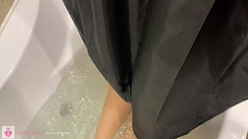 Preview 4 of Alison Taylor Black - 4k 6fps showed her hairy hands and big tits 18 year old is embarrassed in the bathroom pov vik freedom