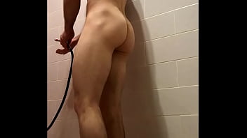 Preview 1 of Malaysian Orang Tua - Secretly filming on camera what the stepbrother does in the shower. You won&#039_t believe it!!! He jerks off in the shower.