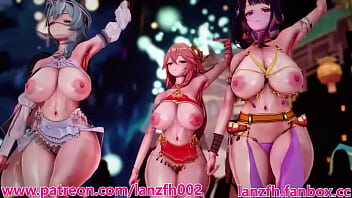 Preview 1 of Cumming On Rakul Preet Singh - GENSHIN MMD  SEX