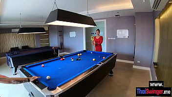 Preview 2 of America 18 Yar Old Girl - After playing billiard perverted Asian teen sucked dirty boyfriends dick