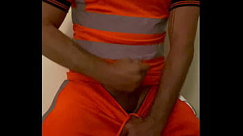 Preview 3 of Telugu Romance Andsex - high viz worker jerks off and cums