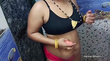 Preview 2 of Sand Layen - Indian Desi Bhabhi Bathing And Removing Her sexy saree.