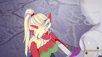 Preview 1 of Xxx Jub - Pokemon Hentai Furry Yiff 3D - Blaziken blowjob and handjob with cum in her mouth to Mewtwo