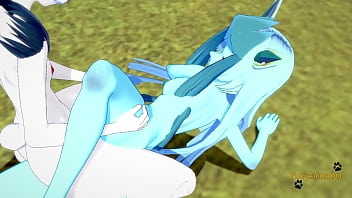 Preview 4 of Erobic Bbw - Pokemon Hentai Furry Yiff 3D - Glaceon handjob and fucked by Cinderace with creampie