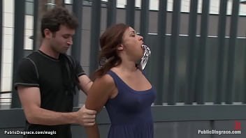 Preview 1 of Blonde Russie - Spanish slut flogged on the streets