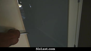 Preview 1 of Mandy Madison - Step Brother Blindfolds His Step Sister and Fucks Her with His Friend - Sislust