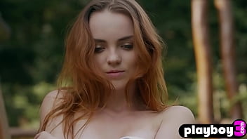 Preview 2 of Enema From Penis - Cute Russian babe Kate Great posing naked outdoor after hot striptease