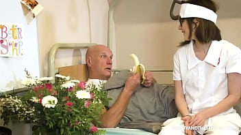 Preview 1 of Big Boob Model Paige Turne - Nurse takes care of old timer