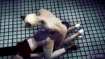Preview 4 of Blod Sex5 - Yaoi Femboy Samuel try a dildo in his ass and is fucked