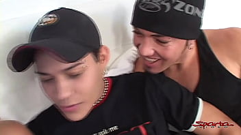 Preview 1 of Alanah Rae Full Videos - Cute Boy Sucks &amp_ fucks Two Raging Hard Shafts In This Crazy Threesome!