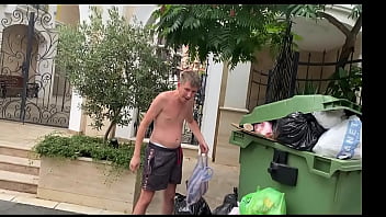 Preview 1 of Blonde Ts Tranny - A homeless man collecting bottles,  saw a mature whore caught up and fucked on the couch