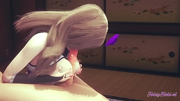 Preview 2 of Son Lift Into Mom - Genshin Impact Hentai 3D - Lisa suck and fucked in a tatami - Japanese manga anime game porn