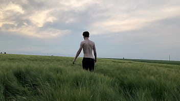 Preview 1 of Big Sex Family Xxx - Step Son Ran away from Home &amp_ Cute Boy JERKING OFF Outdoor in FIELD / Monster Cock / Teen Boy /uncut