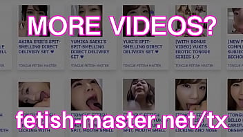 Preview 3 of Moster Great - Japanese Asian Tongue Spit Face Nose Licking Sucking Kissing Handjob Fetish - More at fetish-master.net