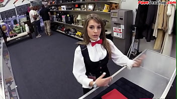 Preview 1 of 1st Studio Siberian Mouse Hd 128 - Petite pawnshop customer throatfucked for easy cash