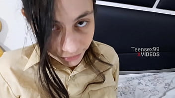 Preview 2 of Catteen Anik201 Pussy - Mi prima no va a clases para ir a mi casa a que le llene el co&ntilde_o de leche