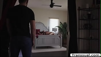 Preview 1 of 12old Sexy Video - TS stepmom seduces stepson to fuck her