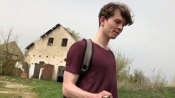 Preview 1 of Chastity Belt Daughter - Hot Hunk Jerking his Big Dick (23cm) in Public Place near the Dam/ Teen Boy