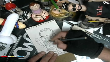 Preview 1 of Woter Milf Teen - It&#039_s time to painting sketch of the William Seed Pornstar - Dildo art business