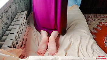 Preview 2 of Finish Him - Crossdresser in Public Masturbating Hot Skirt and Nylon Slim Fit Twink Transvestite
