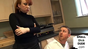 Preview 1 of Young Momsonxxxvideo - CFNM MILFs teasing repairmans tiny dick before handjob