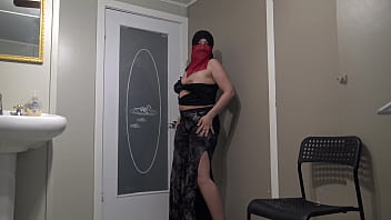 Preview 1 of Accidental Pussy Voyeur - amateur algerian wife shows her big natural tits in the bathroom