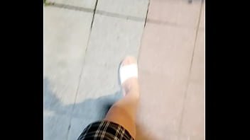 Preview 3 of Xxxsex Wife - asian ladyboy outdoor masturbation and cum on legs