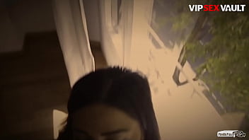 Preview 4 of Belgian Couple Cam4 - VIP SEX VAULT - (Julia De Lucia &amp_ Adrian Dimas) Blowjob Tutorial With A Sexy Romanian Babe