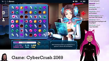 Preview 2 of Chica Mostrando Las Bragas - VTuber LewdNeko Plays CyberCrush 2069 Part 1