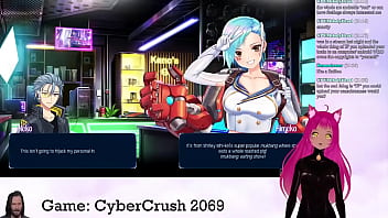 Preview 3 of Chica Mostrando Las Bragas - VTuber LewdNeko Plays CyberCrush 2069 Part 1