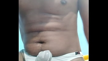 Preview 4 of Scarf Mumy - Cumming in a pouch thong