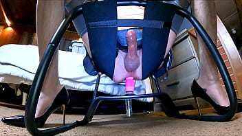 Preview 3 of Dwayne Powers Mocha - Sg CD Sissy Boy Rides A huge dildo on fuck Stool