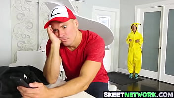 Preview 2 of Puasy Lover - Sexy teen with pokemon costume gets pussy smashed hard