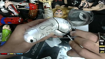 Preview 3 of Remy And Abella Danger - It&#039_s time to finish painting the little Grey alien - Dildo art business