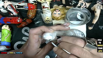 Preview 1 of Remy And Abella Danger - It&#039_s time to finish painting the little Grey alien - Dildo art business