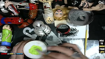 Preview 4 of Remy And Abella Danger - It&#039_s time to finish painting the little Grey alien - Dildo art business