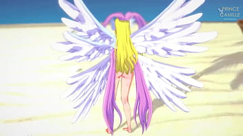 Preview 1 of Grandpa And Ten Xhemater - Angewomon worship in micro bikini - Digimon