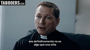 Preview 1 of Brazzers Sex In Teacher And Mom - PERVERTED priest blesses virgin teen with his holy cum - Gia Derza