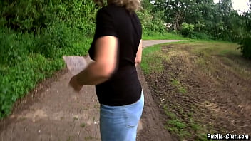 Preview 1 of Jerk Porn Big - Gangbanged by strangers at the highway in June 2021