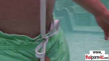 Preview 3 of Hmong Laos - Amateur Thai teen Cherry with small tits moaning on a big white dick