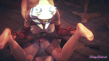 Preview 4 of Haney Pussy - Starwars Hentai Threesome Ahsoka Leia 3D 4K - Lick and suck a dick with cumshot in a mouth and fuck both at same time