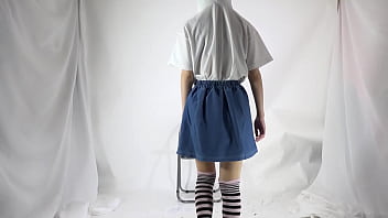 Preview 1 of 3d Female Monster Xxx Fau - Girl&#039_s skirt wearing a Noh mask
