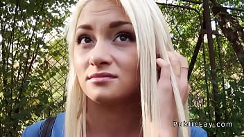 Preview 2 of Kzn And Kzn - Dude fucks sexy amateur blonde outdoor