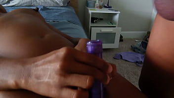 Preview 1 of Umer Qureshi - Cum glazing wife with ball weights on.