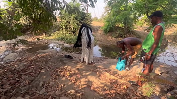 Preview 1 of One Pls - Village girl we brought her to the river to fuck